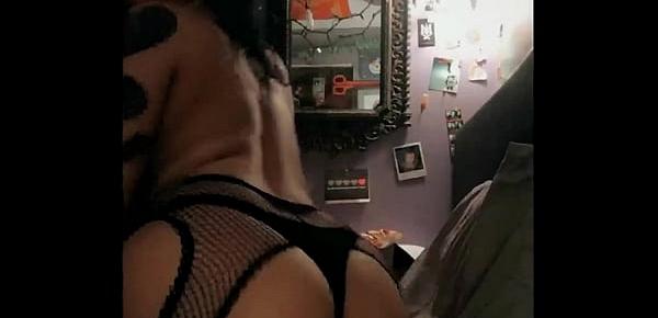  goth tattoo babe Shelby showing off amazing ass and tits